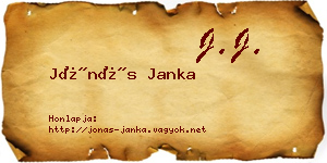 Jónás Janka névjegykártya